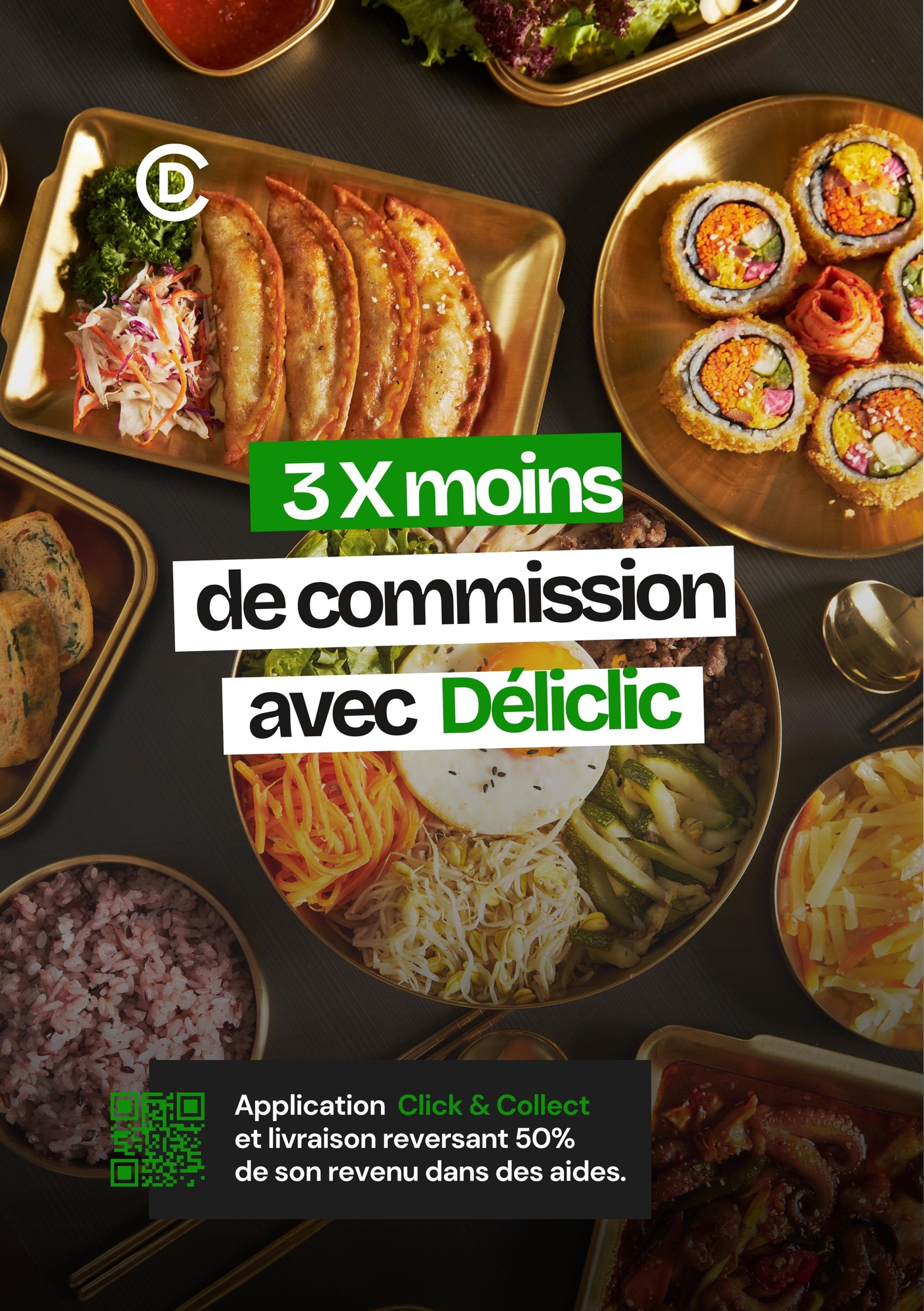 Affiche Déliclic, 3 fois moins de commission